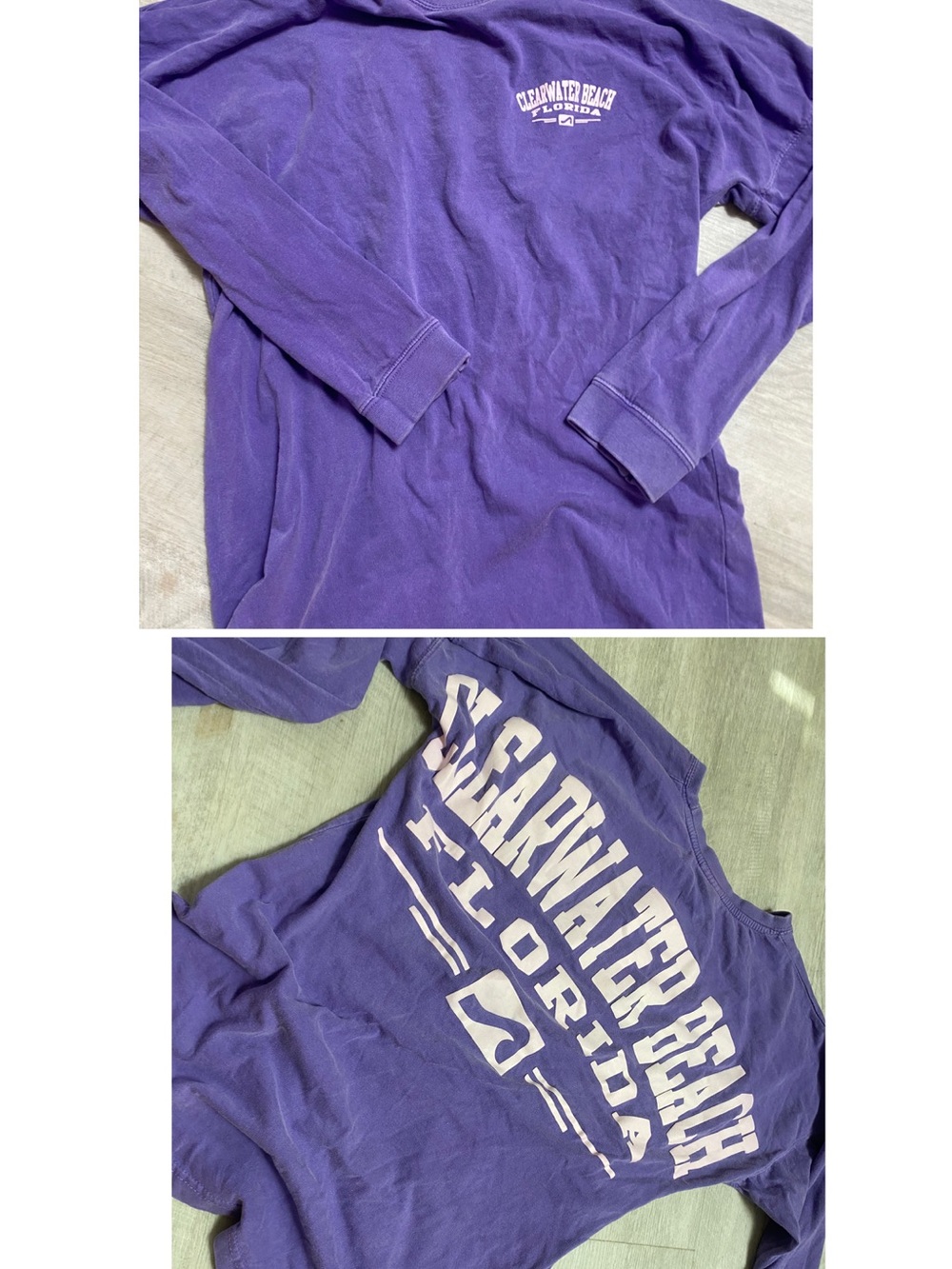 Clearwater Florida Purple Long-Sleeve Shirt SMALL